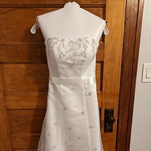 David's Bridal - Strapless Wedding Dress, Tea length, Size 2 (tailored to sz 0)